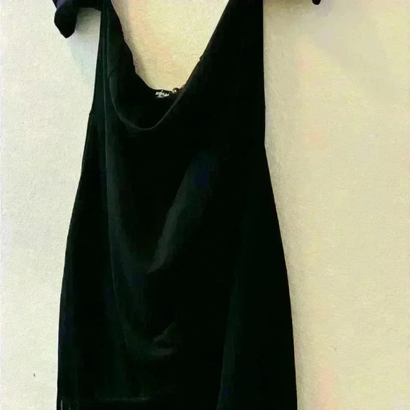 Rosanna black bottom fringe silky material dress - Picture 7 of 8